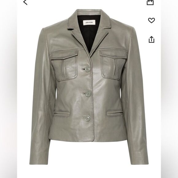 $798 Zadig&Voltaire Liams leather blazer NWT XS - Picture 5 of 13